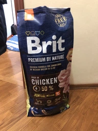 Сухой корм для щенков и молодых собак средних пород со вкусом курицы Brit Premium Junior M 15 кг фото от покупателей 4