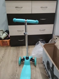 Самокат трехколесный разборный Best Scooter Mini с светящимися колесами бесшумные мягкие Розовый