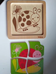 Деревянный мини-пазл Viga Toys Божья коровка 4 элемента (50140)
