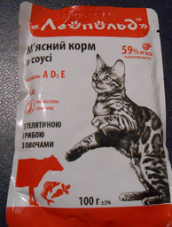 Влажный корм Леопольд для кошек Мясной корм в соусе с телятиной, рыбой и овощами в соусе 100г х 24шт фото от покупателей 1