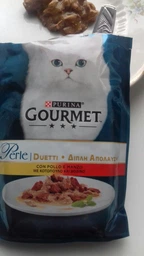Влажный корм для взрослых кошек Purina Gourmet Perle Duo с курицей и говядиной 26х85 г фото от покупателей 8