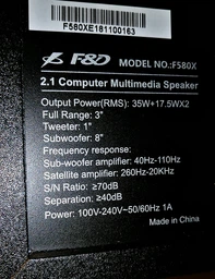 Акустична система 2.1 F&D F580X black