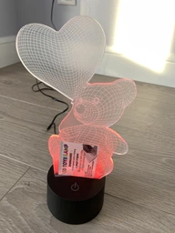 3D ночник подарочная ночная LED лампа светодиодный светильник Мишка с шариком с пультом ДУ 16 цветов адаптером на usb батарейках из акрила для дома спальни детской оригинальный романтический подарок девушке жене 3DTOYSLAMP фото от покупателей 3