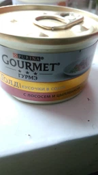 Влажный корм для кошек Purina Gourmet Gold Кусочки в соусе с лососем и курицей 85 г (7613032618674) фото от покупателей 18