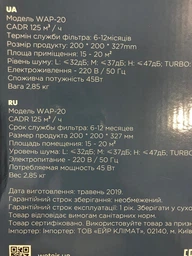 Очиститель воздуха WetAir WAP-20 фото от покупателей 14