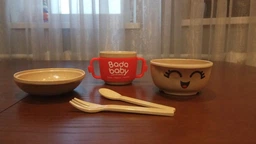 Набор детской посуды из рисовой шелухи MISA products «Bada Baby» Красный (MBB-RD) фото от покупателей 4