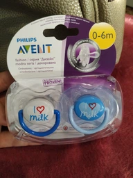 Пустышка Philips AVENT Classic I love 0-6 мес 2 шт (SCF172/50_blue) фото от покупателей 2