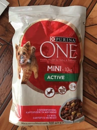 Вологий корм для собак малих порід Purina One з яловичиною картоплею та морквою в підливці пауч 85 г 1 шт (8445290298287) фото від покупців 2