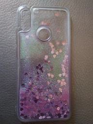 Чехол Glitter для Xiaomi Redmi Note 7 / Redmi Note 7 Pro Бампер Жидкий блеск сердце Розовый