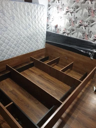Ліжко з тумбочками Меблі-Сервіс Фієста 160 + ортопедичний внесок під матрац 160х200 Дуб апріл темний/Чорний фото від покупців 15