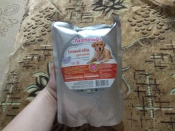 Вологий корм для собак ''Готовий обід з м'ясом, печінкою і куркою'' (12 паучів по 500 г) Леопольд фото от покупателей 3