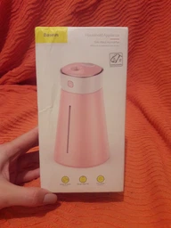 Зволожувач та ароматизатор повітря Baseus Slim Waist Humidifier 380 мл з функцією нічника і портативного вентилятора (DHMY-B04) Рожевий