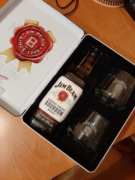 Віскі Jim Beam White 4 роки витримки 0.7 л 40% + 2 келихи в залізній коробці (5060045588715) фото від покупців 2