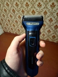 Бритва-триммер машинка для стрижки для носа и ушей Gemei 3в1 GM-566 Pro Синий + Щеточка для чистки