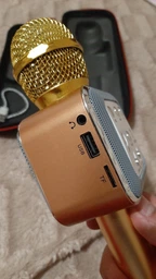 Беспроводной микрофон караоке XPRO WS-1818 павербанк колонка Bluetooth 4.0. Розовый фото от покупателей 3