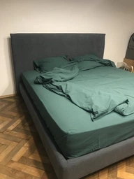 Двоспальний Євро комплект Limasso Standart Dark Green Варена Бавовна 200х220 см наволочки 2 х 50х70 см