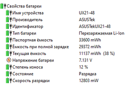 Батарея C23-UX21 для ASUS ZenBook UX21A, UX21E (7.4V 4800mAh 35.5Wh) (65104)