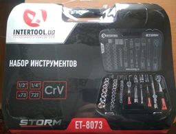 Набір інструментів 73 од.STORM, 1/2",1/4", Cr-V INTERTOOL ET-8073 фото від покупців 14