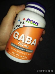 Габа NOW GABA 750 mg 100 капс