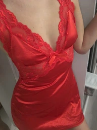 Сорочка атласна Obsessive Secred chemise S/M Червона фото від покупців 6