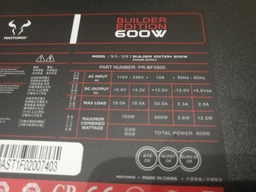Блок питания Riotoro Builder Edition 600 (PR-BFX600) фото от покупателей 4