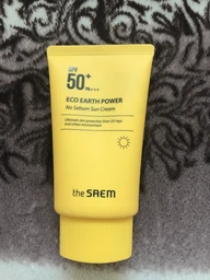 Сонцезахисний крем для жирної шкіри The Saem Eco Earth Power No Sebum Sun Cream SPF50+ PA+++ (50 мл) фото від покупців 4