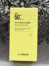 Сонцезахисний крем для жирної шкіри The Saem Eco Earth Power No Sebum Sun Cream SPF50+ PA+++ (50 мл) фото від покупців 6