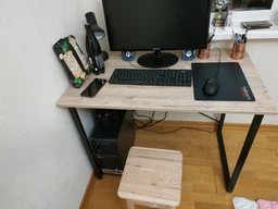 Компьютерный стол Ferrum-decor Дейв 75x140x60 черный ДСП Дуб Сан-Марино 16мм
