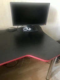 Геймерский угловой стол ZEUS™ IGROK-TOR, черный/красный фото от покупателей 7