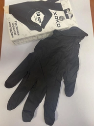 Одноразові рукавиці XoKo нітрилові без пудри Розмір S 10 шт. Чорні (9869201151901) фото від покупців 3