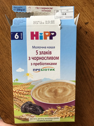 Молочна каша HiPP 5 злаків з чорносливом з пребіотиками 250 г (9062300125808_9062300140139) фото від покупців 7