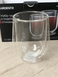 Набір з 2 чашок Ardesto з подвійними стінками 250 мл для латте (AR2625G) фото від покупців 1