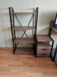 Этажерка 4/34 Ferrum-decor Серии Конект 120x34x28 черный ДСП Дуб Сонома Трюфель 16мм (XK00239) фото от покупателей 10