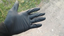 Одноразові рукавиці XoKo нітрилові без пудри Розмір M 10 шт. Чорні (9869201151932) фото від покупців 2