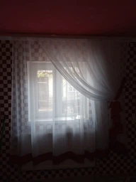 Тюль для кухни Adagio Windows Decor Вероника из белого шифона и цветной отдделки 300 х 160см, бежевая фото от покупателей 14