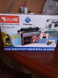 Радио приемник Golon RX-381 FM/AM/SW с LED фонариком USB microSD сетевой 220В и аккумуляторный Красный фото от покупателей 10