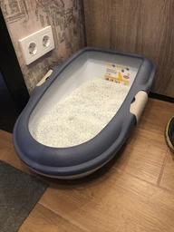 Туалет для кошек Stefanplast Furba Chic 59 x 39 x 22 см Темно-голубой/бежевый (8003507977587) фото от покупателей 7