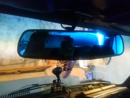 Автомобильное зеркало видеорегистратор с камерой заднего вида DVR L-708 PRO ORIGINAL (2 камеры) с разметкой фото от покупателей 3