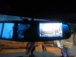Автомобильное зеркало видеорегистратор с камерой заднего вида DVR L-708 PRO ORIGINAL (2 камеры) с разметкой фото от покупателей 1