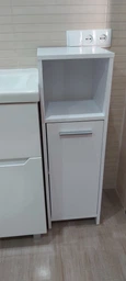 Шкаф для ванной Vicco Kiko, пенал 30x95, белый глянец фото от покупателей 3