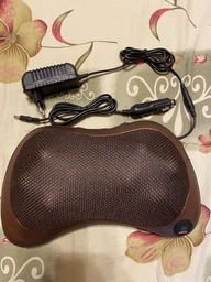 Массажная Подушка Инфракрасный роликовий массажер Massage Pillow для шеи и спины коричневая