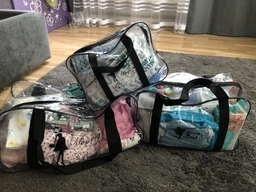 Набор из 3 прозрачных сумок в роддом Mommy Bag (S, M, L) Черный фото от покупателей 3