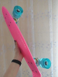 Скейт Penny Fest Pink на блакитних світяться колесах(159) фото від покупців 3