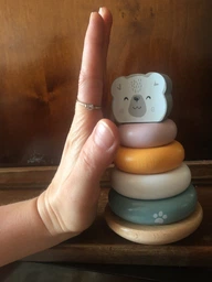 Деревянная пирамидка Viga Toys PolarB Белый мишка неваляшка (44005) фото от покупателей 3
