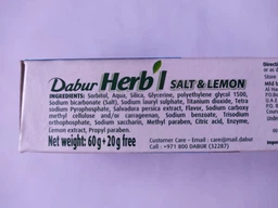 Упаковка зубной пасты Dabur Herb'l Отбеливающая Соль и Лимон 150 г х 2 шт (6291069707175) фото от покупателей 9