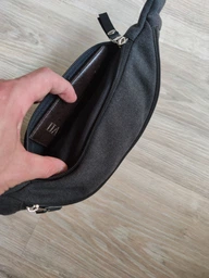 Сумка - бананка на пояс Exodus Leather Canvas P2103Ex021 24 Х 12 Х 6 См Серый