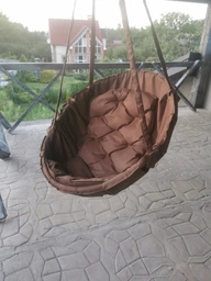 Подвесное кресло садовая качеля Coolki Оксфорд 600 Зеленый (Диаметр 100 см) фото від покупців 3