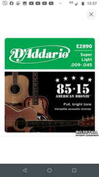 Струны для акустических гитар D'Addario EZ890 85/15 Bronze Super Light (9-45) фото от покупателей 4