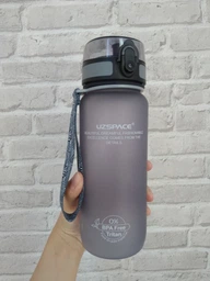 Пляшка для води Uzspace Grey 650 мл Сіра фото от покупателей 3
