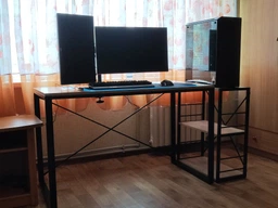 Письменный стол Ferrum-decor Серии Конект 75x120x600 черный ДСП Дуб Таверна 16мм